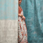 Rajwada Off White And Rust Satin Printed Saree With Unstitched Blouse For Women
