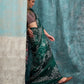 Rajwada Green And Maroon Satin Printed Saree With Unstitched Blouse For Women