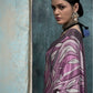 Rajwada Mauve Satin Printed Saree With Unstitched Blouse For Women