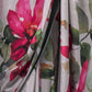 Rajwada Off White Satin Printed Saree With Unstitched Blouse For Women