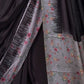 Rajwada Black And Mauve Satin Printed Saree With Unstitched Blouse For Women