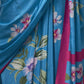Rajwada Blue Satin Printed Saree With Unstitched Blouse For Women