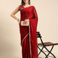 Rajwada Red Georgette Embellished Saree With Unstitched Blouse For Women