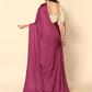 Rajwada Maroon Satin Embellished Saree With Unstitched Blouse For Women
