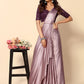 Rajwada Mauve Satin Embellished Saree With Unstitched Blouse For Women