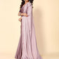 Rajwada Mauve Satin Embellished Saree With Unstitched Blouse For Women