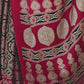 Rajwada Maroon Satin Printed Saree With Unstitched Blouse For Women