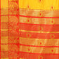 Rajwada Yellow Cotton Blend Woven Design Saree With Unstitched Blouse For Women