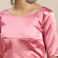 Rajwada Pink Satin Printed Saree With Unstitched Blouse For Women