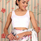 Rajwada White Satin Printed Saree With Unstitched Blouse For Women