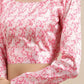 Rajwada Pink And White Satin Printed Saree With Unstitched Blouse For Women