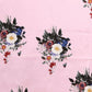 Rajwada Pink Satin Printed Saree With Unstitched Blouse For Women