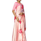Rajwada Peach Satin Printed Saree With Unstitched Blouse For Women