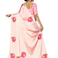 Rajwada Peach Satin Printed Saree With Unstitched Blouse For Women