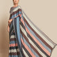 Rajwada Multicolor Satin Printed Saree With Unstitched Blouse For Women