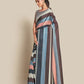 Rajwada Multicolor Satin Printed Saree With Unstitched Blouse For Women
