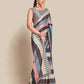 Rajwada Multicolor Satin Printed Saree With Unstitched Blouse For Women