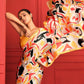 Rajwada Yellow And Multicolor Satin Printed Saree With Unstitched Blouse For Women