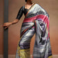 Rajwada Multicolor Satin Printed Saree With Unstitched Blouse For Women