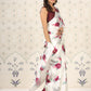 Rajwada White Satin Printed Saree With Unstitched Blouse For Women