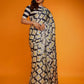 Rajwada Blue And Beige Satin Printed Saree With Unstitched Blouse For Women