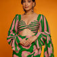 Rajwada Green And Pink Satin Printed Saree With Unstitched Blouse For Women