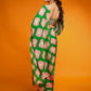 Rajwada Green And Pink Satin Printed Saree With Unstitched Blouse For Women