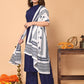 Rajwada Navy Blue Rayon Solid Stitched Kurta set for Women
