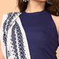 Rajwada Navy Blue Rayon Solid Stitched Kurta set for Women