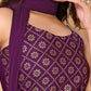 Rajwada Purple Rayon Printed Stitched Kurta Set For Women