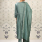 Rajwada Sea Green Cotton Front Yoke Gathered Stitched Kurta Set For Women