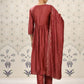 Rajwada Maroon Cotton Front Yoke Gathered Stitched Kurta Set For Women
