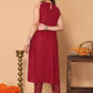 Rajwada Maroon Rayon Solid A Line Kurta set for Women