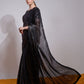 Rajwada Black Embellished Georgette Saree With Unstitched Blouse For Women