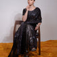 Rajwada Black Embellished Georgette Saree With Unstitched Blouse For Women
