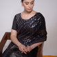 Rajwada Black Embellished Georgette Saree With Unstitched Blouse For Women
