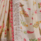 Rajwada Off White Printed Chiffon Saree With Unstitched Blouse For Women
