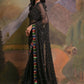 Rajwada Black Embellished Georgette Saree With Unstitched Blouse For Women