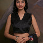 Rajwada Black Embellished Georgette Saree With Unstitched Blouse For Women