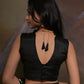 Rajwada Black Embellished Georgette Saree With Unstitched Blouse For Women