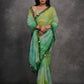 Rajwada Green Printed Georgette Saree With Unstitched Blouse For Women