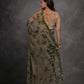 Rajwada Olive Printed Georgette Saree With Unstitched Blouse For Women
