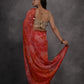 Rajwada Orange and Pink Printed Georgette Saree With Unstitched Blouse For Women