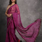 Rajwada Purple Printed Georgette Saree With Unstitched Blouse For Women