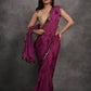 Rajwada Purple Printed Georgette Saree With Unstitched Blouse For Women