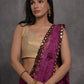 Rajwada Purple Printed Georgette Saree With Unstitched Blouse For Women