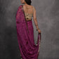 Rajwada Purple Printed Georgette Saree With Unstitched Blouse For Women