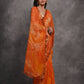Rajwada Orange Printed Georgette Saree With Unstitched Blouse For Women
