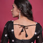 Rajwada Black Embroidered Georgette Saree With Unstitched Blouse For Women