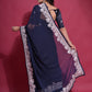Rajwada Blue Embroidered Georgette Saree With Unstitched Blouse For Women
